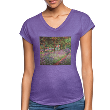 Load image into Gallery viewer, Spring Garden - Women&#39;s Tri-Blend V-Neck T-Shirt - purple heather
