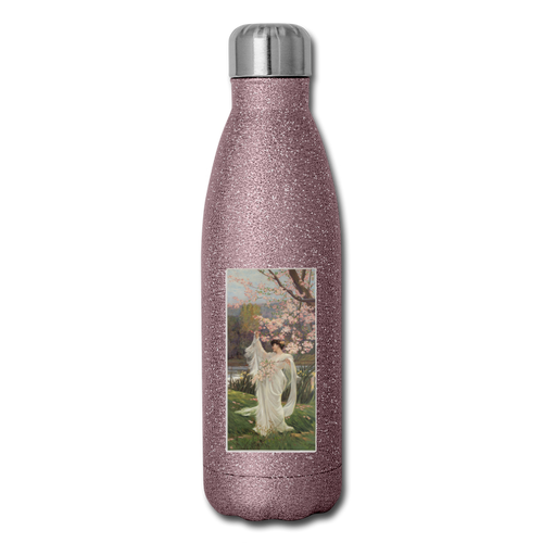 Flower Dance - Insulated Stainless Steel Water Bottle - pink glitter