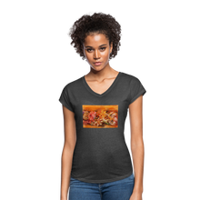 Load image into Gallery viewer, Garland of Flowers - Women&#39;s Tri-Blend V-Neck T-Shirt - deep heather
