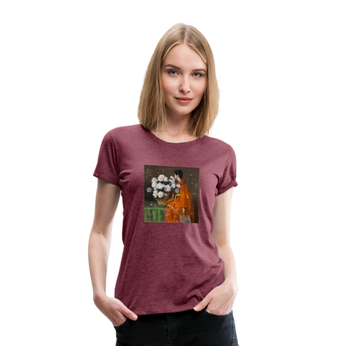Peonies - Women’s Premium T-Shirt - heather burgundy