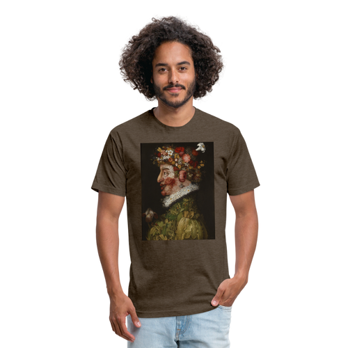 Flower Face - Fitted Cotton/Poly T-Shirt by Next Level - heather espresso