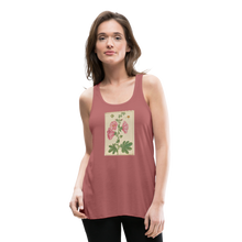 Load image into Gallery viewer, Hollyhocks Women&#39;s Flowy Tank Top by Bella - mauve
