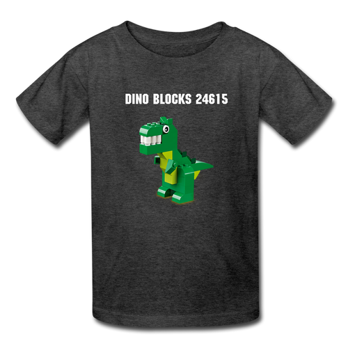 Kids' Dino Blocks T-Shirt - heather black